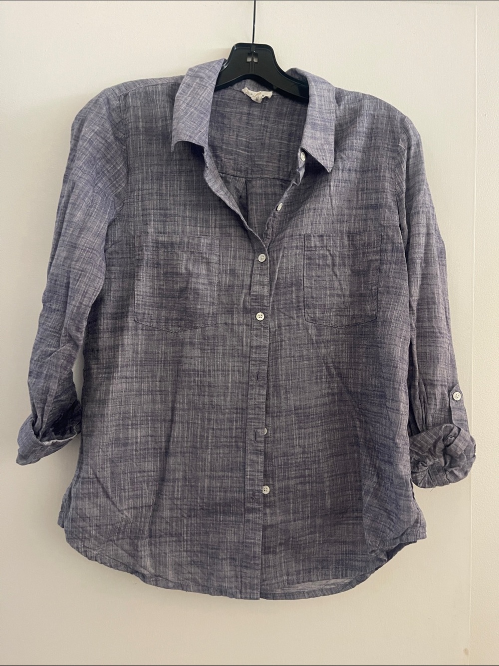 Soft Joie Light Blue Heathered Women's Button-Down Shirt